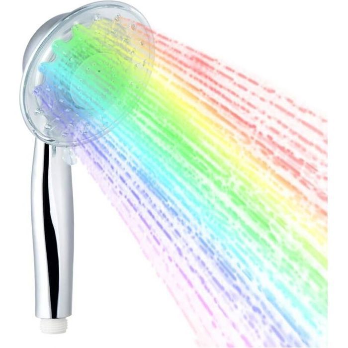 Pommeau de douche LED - 7 couleurs changeantes Débit deau réglable - Salle de bain