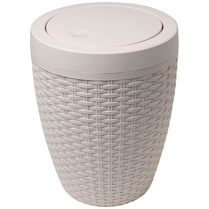 Poubelle Salle De Bain Missmisq Étroite Avec Couvercle - Plastique Antidérapant, Gain De Place