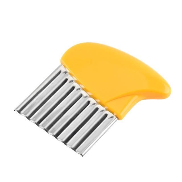 Trancheuse à Pommes de Terre Ondulée Jaune/Rouge - Inox
