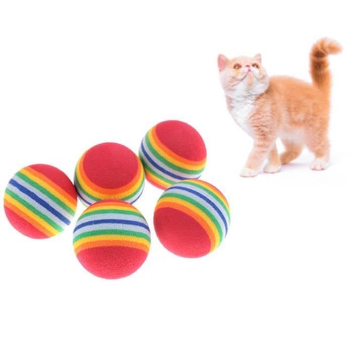 Meilleurs prix pour 10 pcs Colorful Ball Jouets Doux Mousse Arc-en-Animal Jouets Petites Boules Pet Jouet Balle en Mousse Souple pour Chat Arc-en-Ciel
