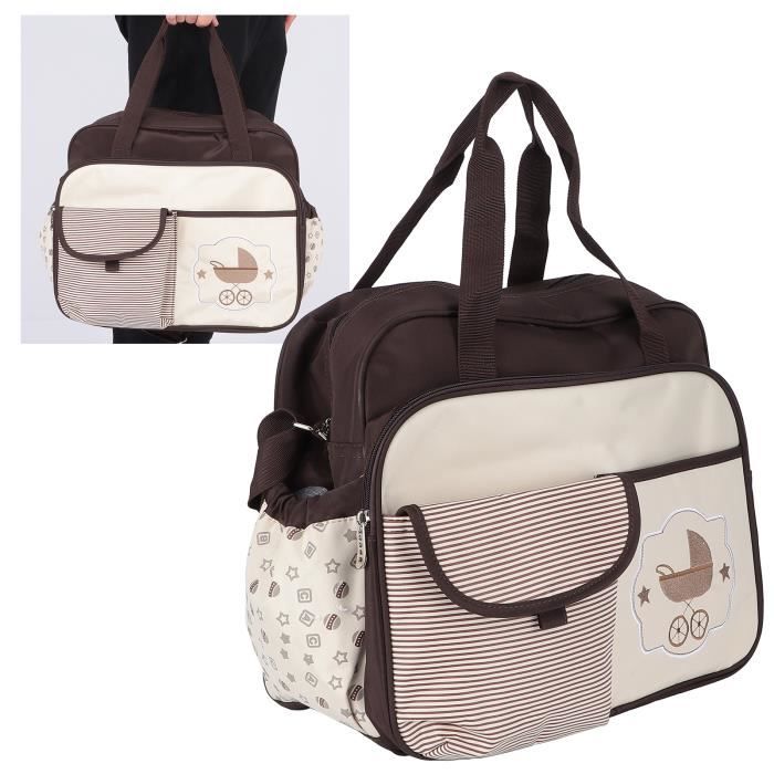 Sac à Couches Pour Bébé - Taille Compacte 25x17x10 Cm - Coton - Fermeture éclair - Organisateur Poussette Ou Sac à Main