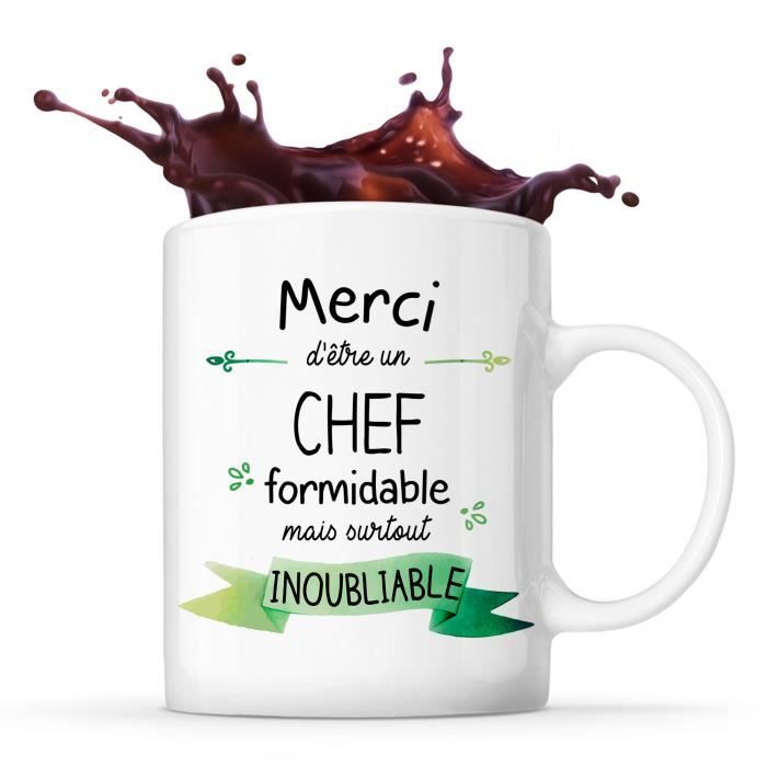 Mug Merci Chef Inoubliable  Tasse Idée Cadeau Collègue Travail Retraite -  Cdiscount Puériculture & Eveil bébé