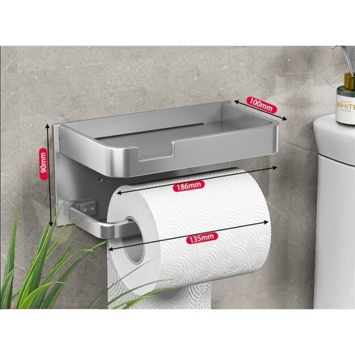 Porte-papier Toilette En Acier Inoxydable – Avec étagère, Pour Salle De Bain, Rangement Pratique