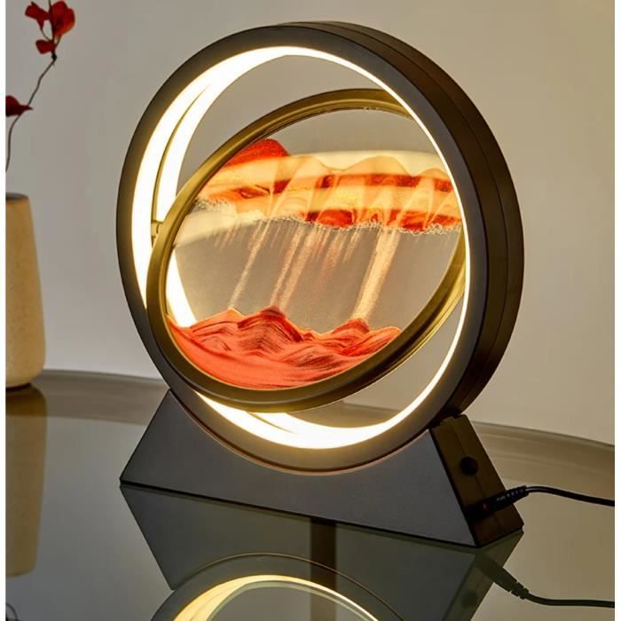 Lampe de Table en sablier 3D sable mouvant créatif image dart de la mer profonde affichage en mouvement décor de maison-10