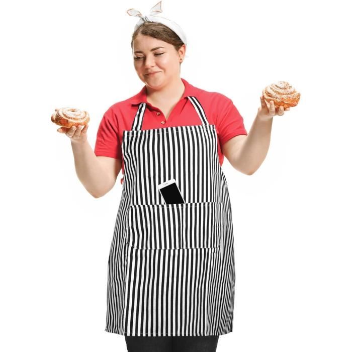 Tablier De Cuisine De Grande Taille Tablier De Cuisine Impermeable Avec Tour De Cou Reglable Et 2 Poches Peut Etre Utilise n1238 Cdiscount Maison