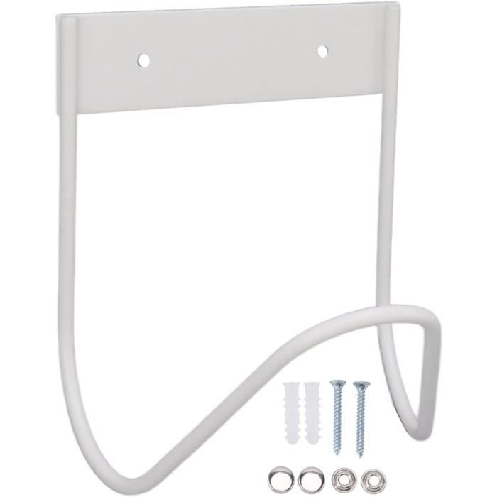 Support Mural Tuyau Arrosage Tomotato – Acier Inox 304 Blanc, Crochets Solides, Rangement Jardin Extérieur