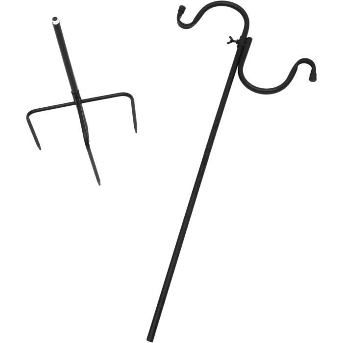 YLSZHY Hameçons de berger d'extérieur de 200cm, crochet de berger réglable robuste en fer résistant à la rouille, piquet de suspension pour panier de fleurs, mangeoire à oiseaux