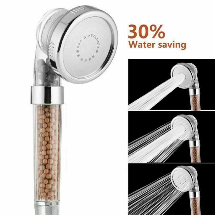 pommeau pomme tete de douche douchette filtre billes anti calcaire salle de bain 3 modes 3 modes cdiscount bricolage
