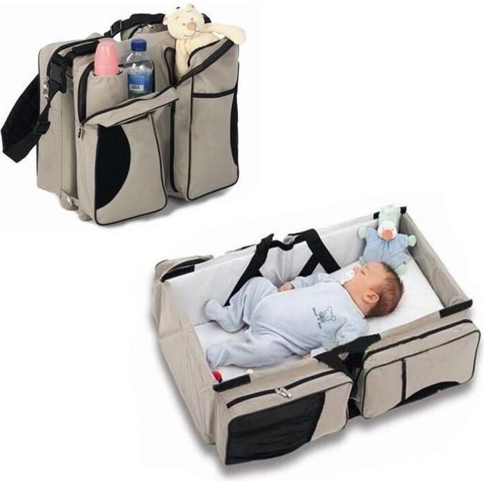 SAC BÉBÉ 3 EN 1 : LIT DE VOYAGE + TABLE À LANGER – La Maison Des