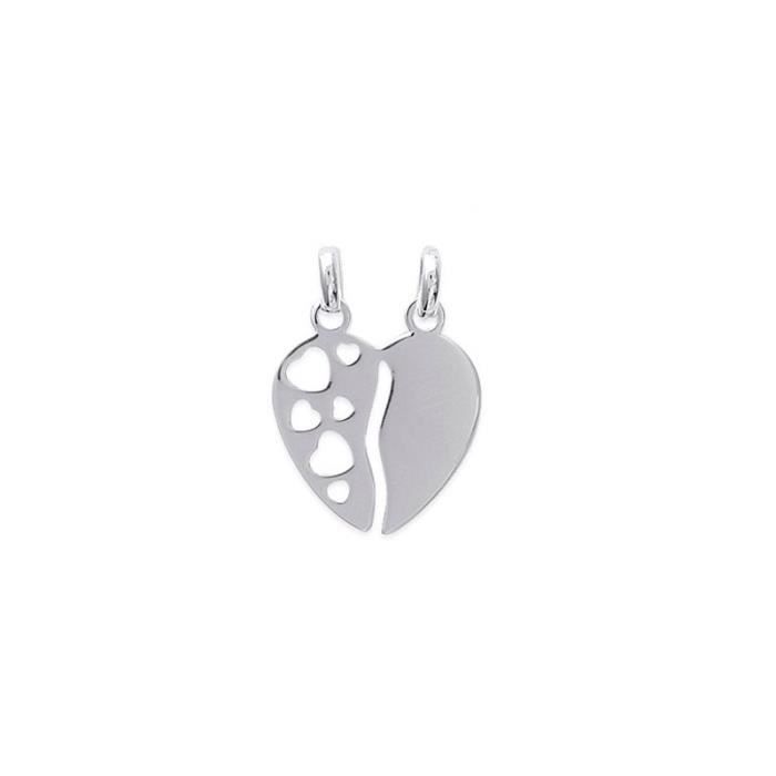 Pendentif Coeur s/écable /à partager Argent Massif