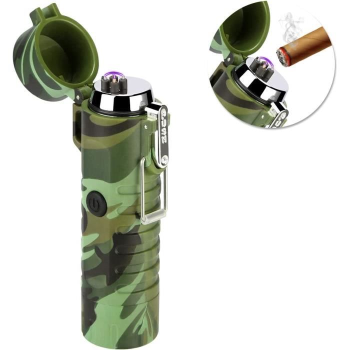 Briquet électrique USB Rechargeable Bistfy - Double Arc Plasma, Coupe-vent, étanche, Avec Lampe Torche Triple Mode - 3
