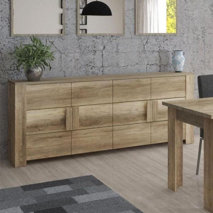 Buffet 4 portes Chêne blond FRUITA Bois Bois L 216 x l 47 x H
