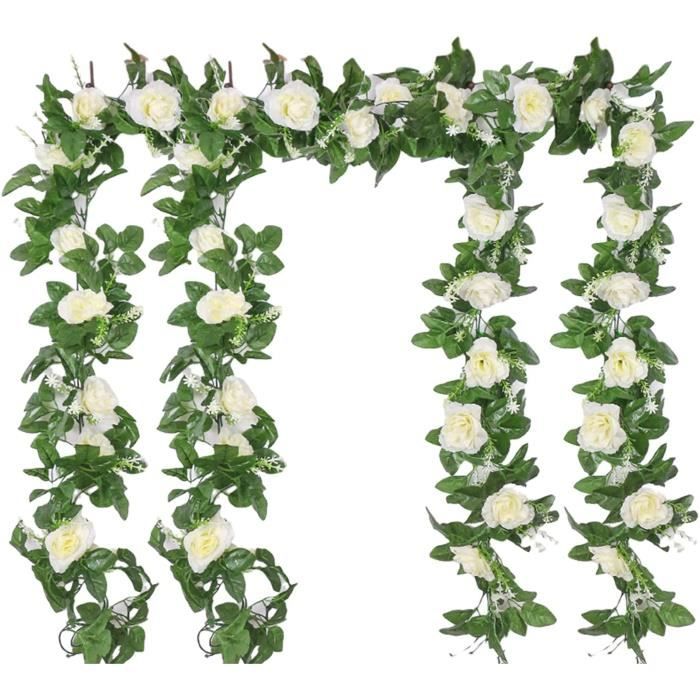 Floweroyal 2pcs Guirlandes de Fleurs Artificielles 15,8 Pieds Vigne Rose Fleurs Suspendues en