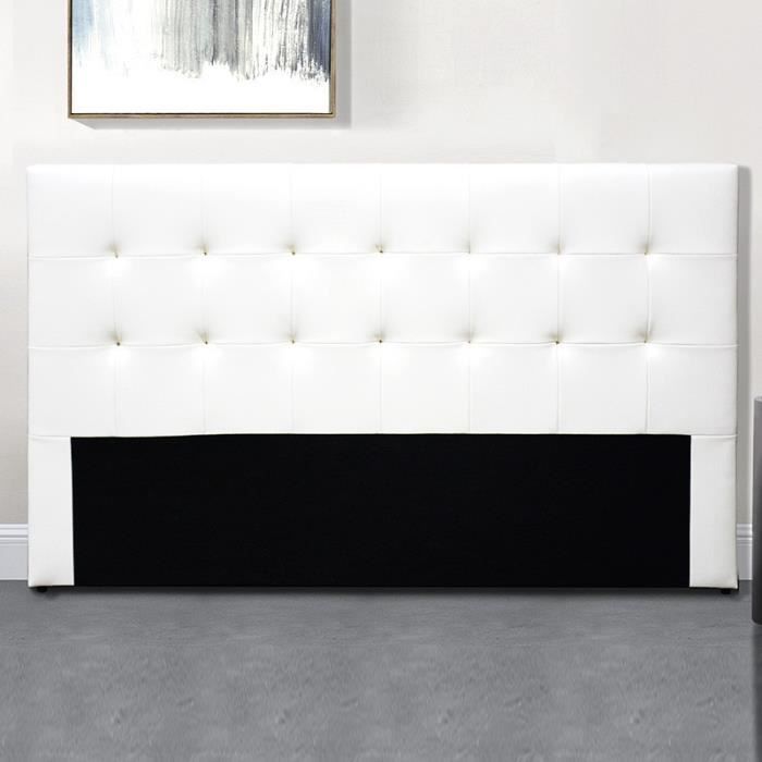 tête de lit - meubler design - capitonnée capitole - blanc - contemporain - 160 cm