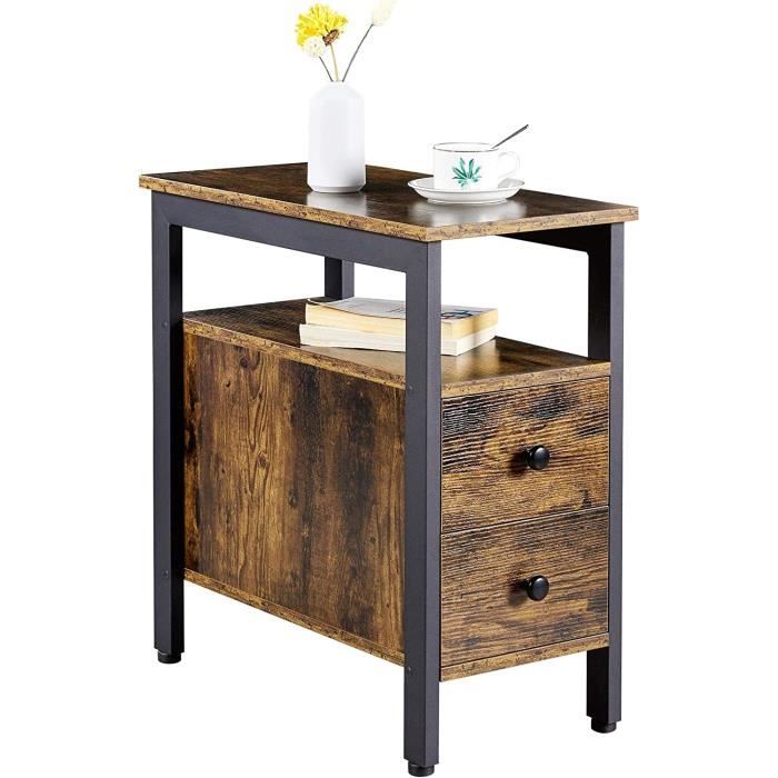 WLIVE Table D'appoint Recharge 40x40x49 Cm. 2 Prises AC + 2 Ports USB