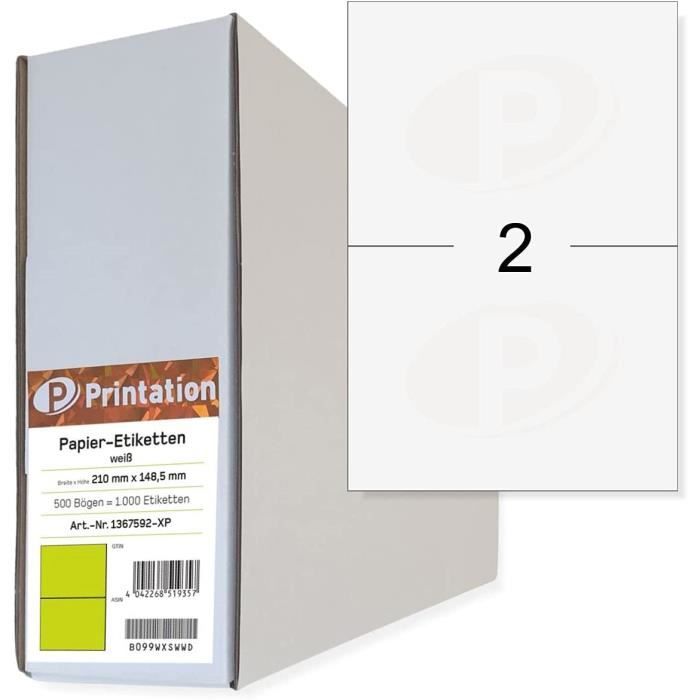 Lot De 1000 étiquettes Autocollantes 90x40 Mm | Papier Couché, Coins Arrondis – Pour Adresses, Prix, Emballages