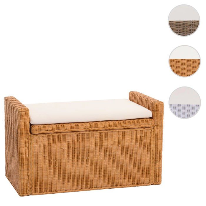 Coffre à Jouets HOOBRO 100x40x50 Cm - Rotin Artificiel - Banc Rangement - Charge 100 Kg - Style Rétro Naturel