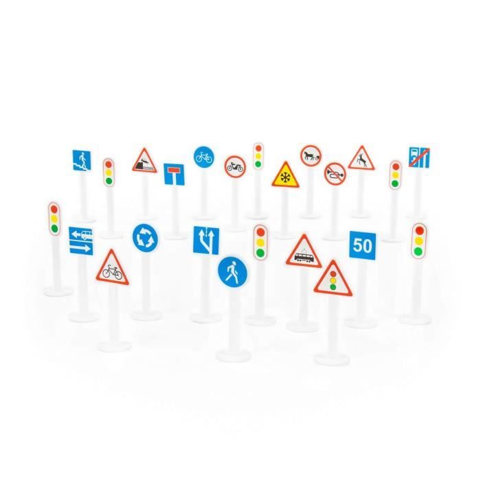 Ecoiffier – 3 Grands Panneaux De Signalisation 65 Cm, Thème Travaux, Jeu D'Imitation Dès 18 Mois, Fabriqué En France