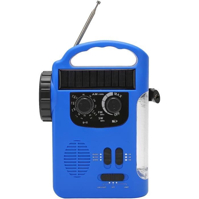 Radio solaire multifonctionnelle d'urgence à manivelle pour l
