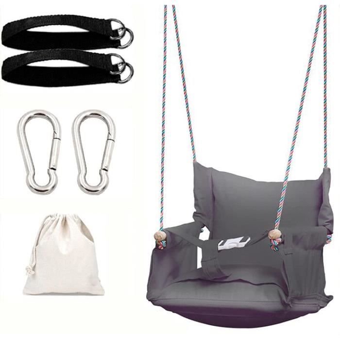 OTITU Balançoire Bébé Siège Avec Ceinture – Réglable Hauteur – Intérieur/Extérieur – Rouge