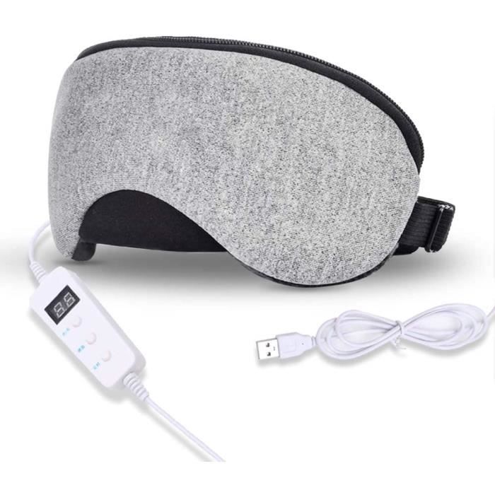 Masque chauffant pour les yeux pour blépharite, masque électrique en coton USB, température réglable et minuteur, masque de massag
