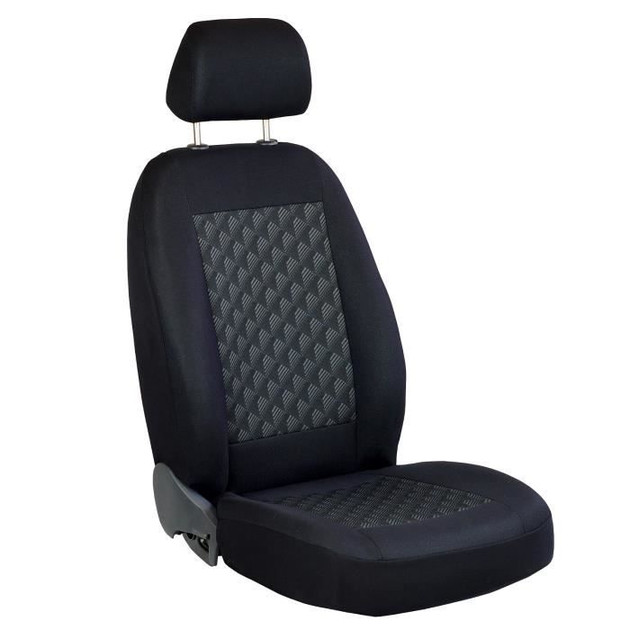 Housse De Siège Auto Simili Cuir Noir-gris - Premium - Pour Nombreux Véhicules - Neuf