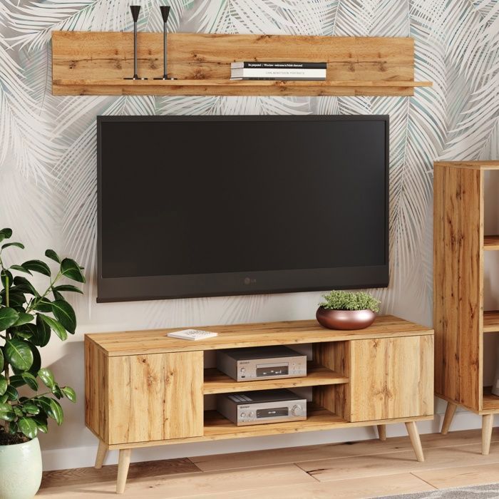 Meuble de Rangement avec 3 Tiroirs&1 Placard Étagère Réglable pour