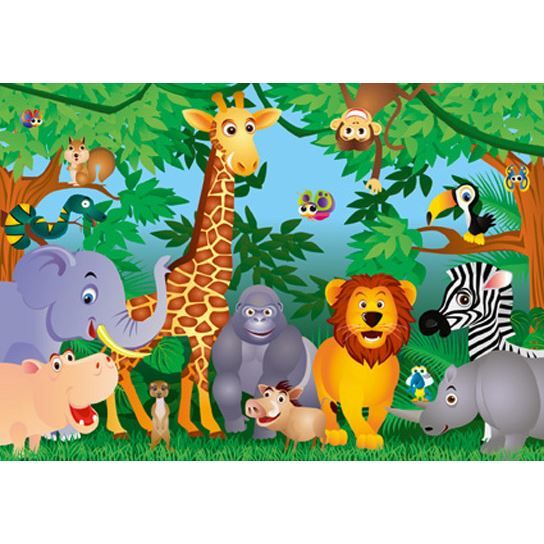 Poster mural géant Animaux de la jungle 366 x … - Cdiscount Maison