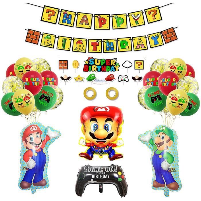 Decoration Fete Danniversaire Super Mario Bros Ballons Mario Banniere De Joyeux Anniversaire Super Mario Ballons Mario Gateaux Top Cdiscount Maison