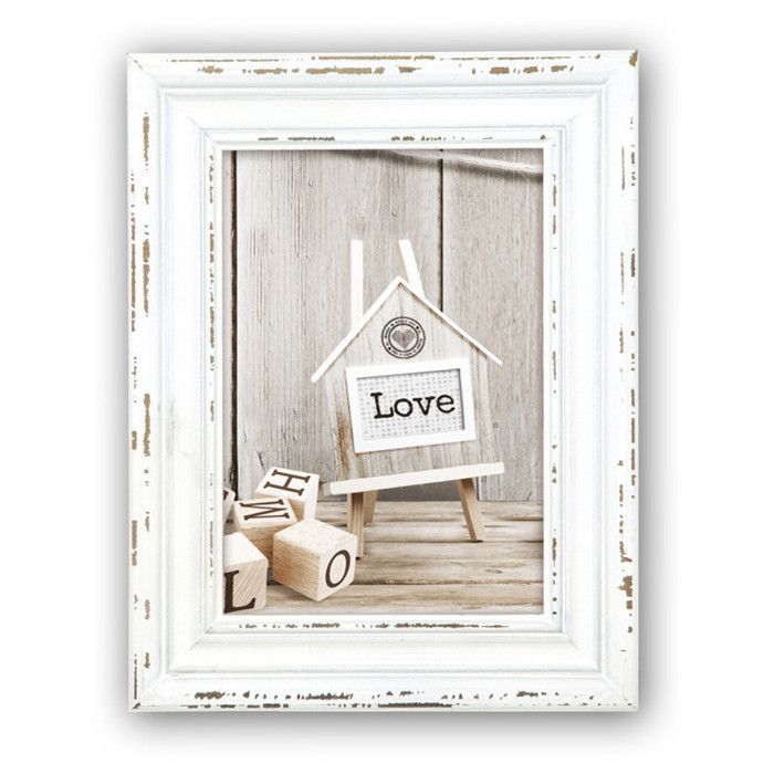 Zep SY968W Cadre Photo Bois 15x20 cm Rivoli Blanc, Beige, 15 cm x 20 cm