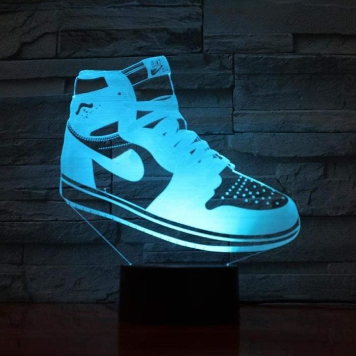 Michael Jordan 11 baskets veilleuse LED 3d Illusion RGB lumi&egrave res d&eacute coratives enfant enfants lampe de Table chambre