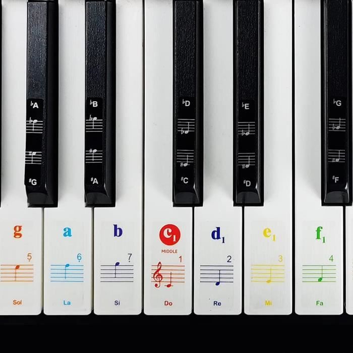 Autocollant piano note,Stickers pour 49/61/76/88 touches, piano et