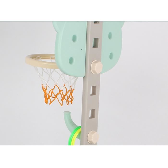 Hadwin – Panier De Basket 3 En 1 Pour Enfants – Hauteur Réglable (64–106 Cm) – Basket, Foot Et Lancer D'anneaux – Dès 2 Ans – Intérieur/extérieur