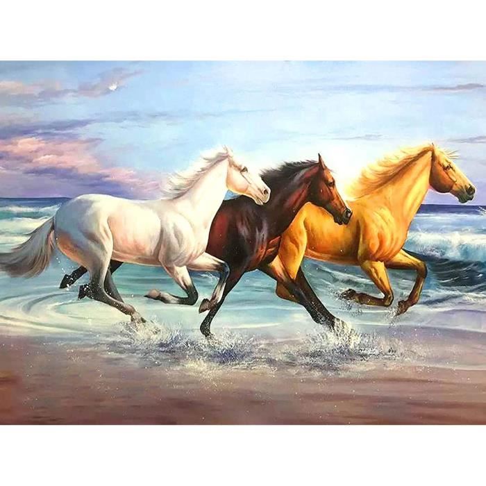 5D Diamond Painting Cheval Kit - Diy Broderie Diamant Fleur Point De