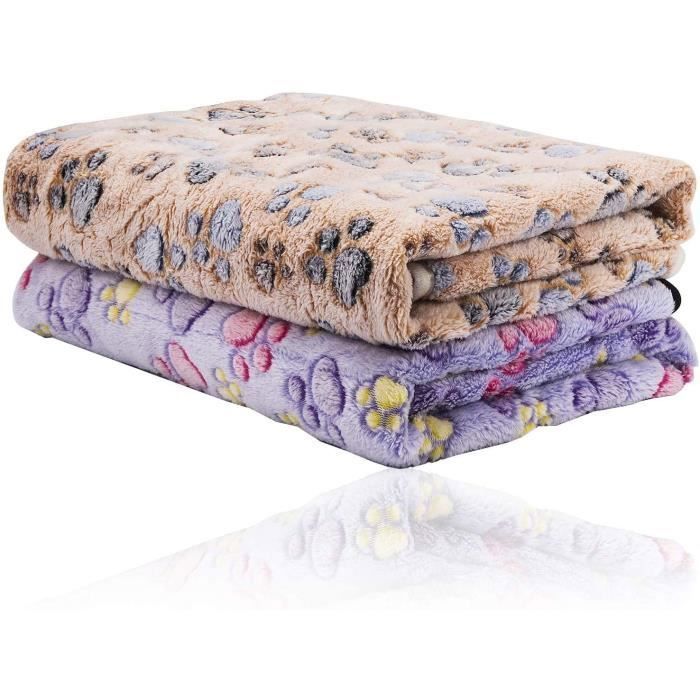 Comparer les prix de Couvertures pour Chiens Pack de 2, absorbantes, Douces et lavables (76 cm X 52 cm), Serviettes Chiens, Serviette de Bain en