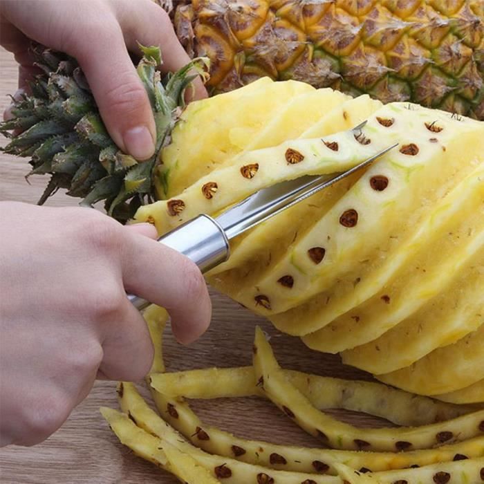 Decoupe Fruit,Éplucheur de fruits ananas en acier inoxydable Portable  antidérapant fourchette de nettoyage facile, outils pour - Cdiscount Maison