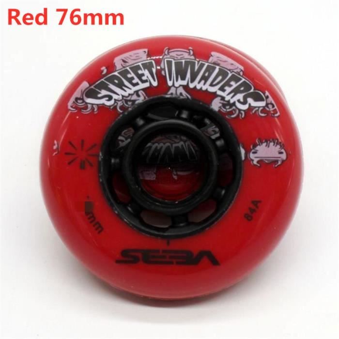 CENPEK Lot De 4 Roues De Patins à Roulettes LED 80 Mm – Roues Lumineuses Qui Clignotent En Roulant, Rouges, Hyper Cool Pour Le Freestyle Et Le Night Skate