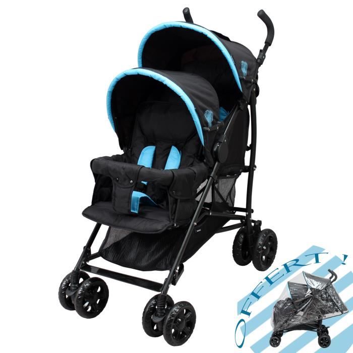 Poussette canne double pour enfants d'ages rapprochés PD09 de bebeachat.com  