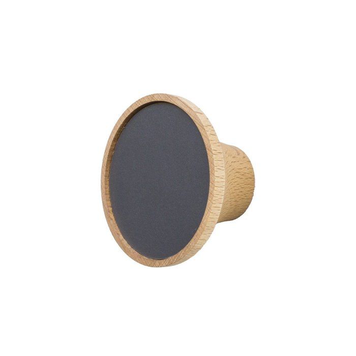 Patère ronde en bois de hêtre L5 cm 5 cm X X CaliCosy Gris