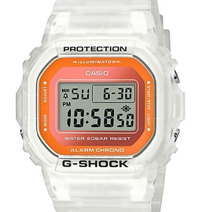 Montre Casio G Shock DW 5600LS 7ER Color Skeleton L Blanc