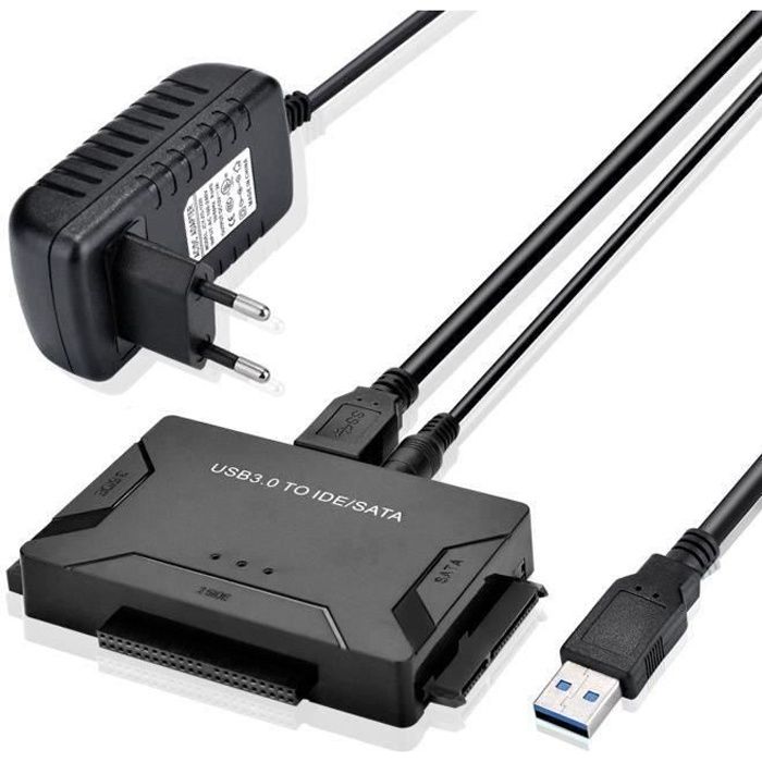 USB Disque Dur Adaptateur USB 3.0 vers IDE SATA, Cable USB 1m pour 2.5\
