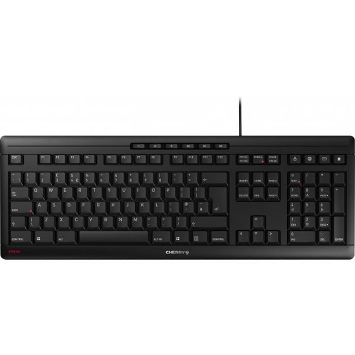 Clavier CHERRY STREAM - USB - R.-U. - Commutateur CHERRY SX - Noir