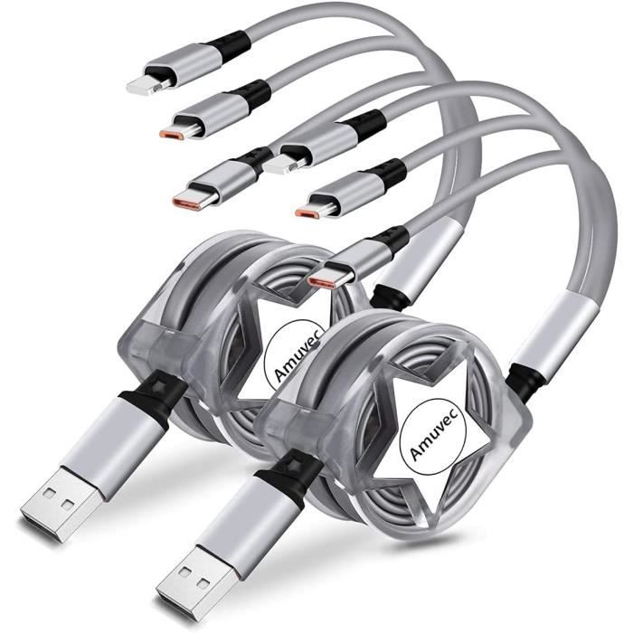 Câble de charge USB rétractable 3 en 1 main image 0