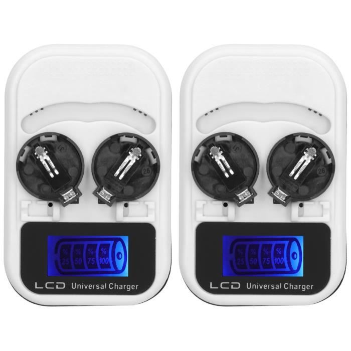 Cikonielf Coin Cell Charger, LCD Display Button Battery Charger for