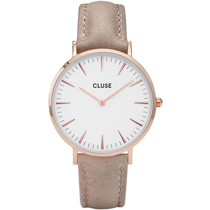 Cluse Montre Femme Analogique avec Bracelet en Cuir CL18031