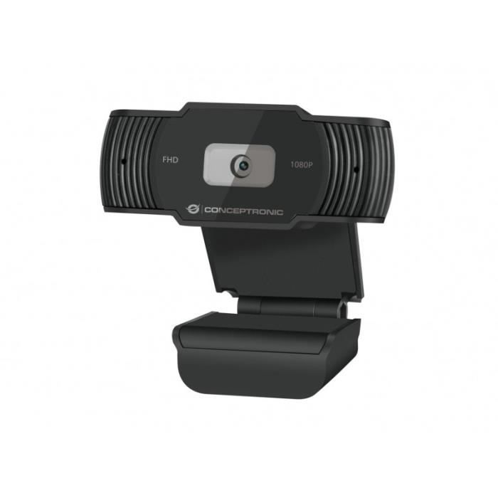 Webcam - CONCEPTRONIC - AMDIS04BNEUEVERSION - 1080P - Microphone intégré - USB 2.0