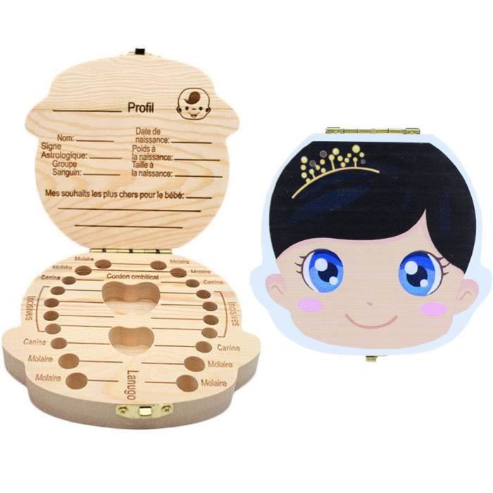 DAMILY® Boîte à dents pour enfants, boîte de rangement pour dents de bébé Sauvegarder dans une boîte à souvenirs-Fille