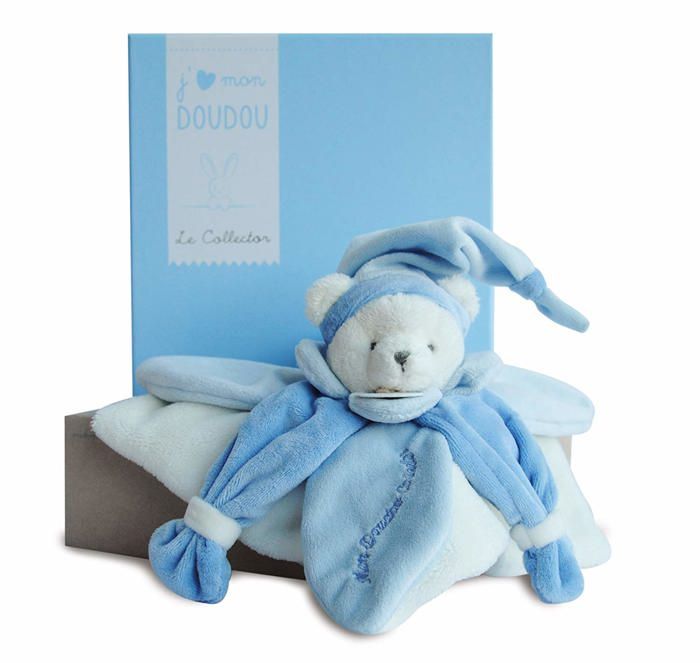 Doudou Collector ours bleu 24 cm - Doudou et Compagnie