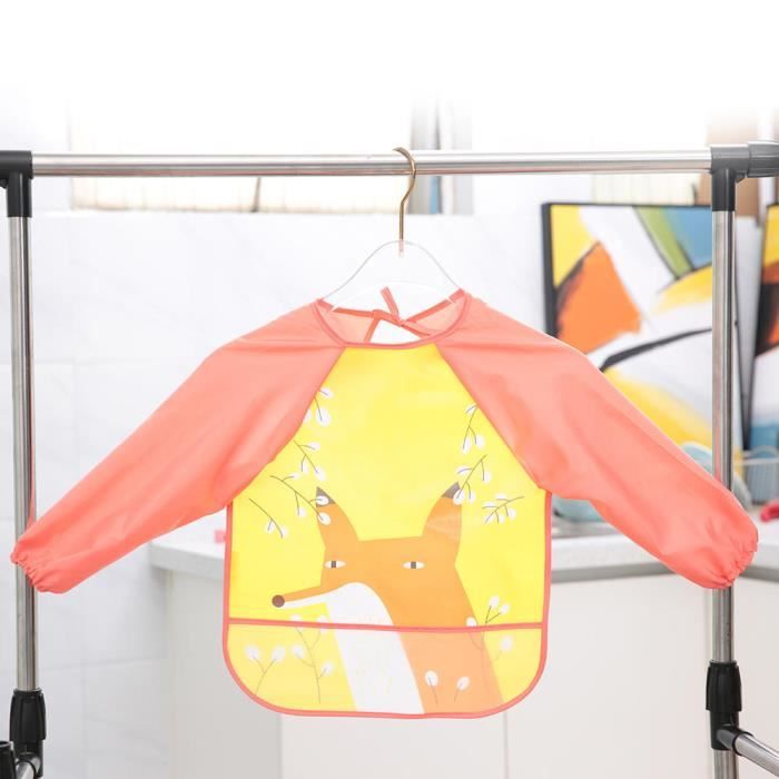 Bavoir Tablier à Manches Longues – Imperméable – Réutilisable – Sans BPA – 6 à 36 Mois – Repas, Peinture, Jeux