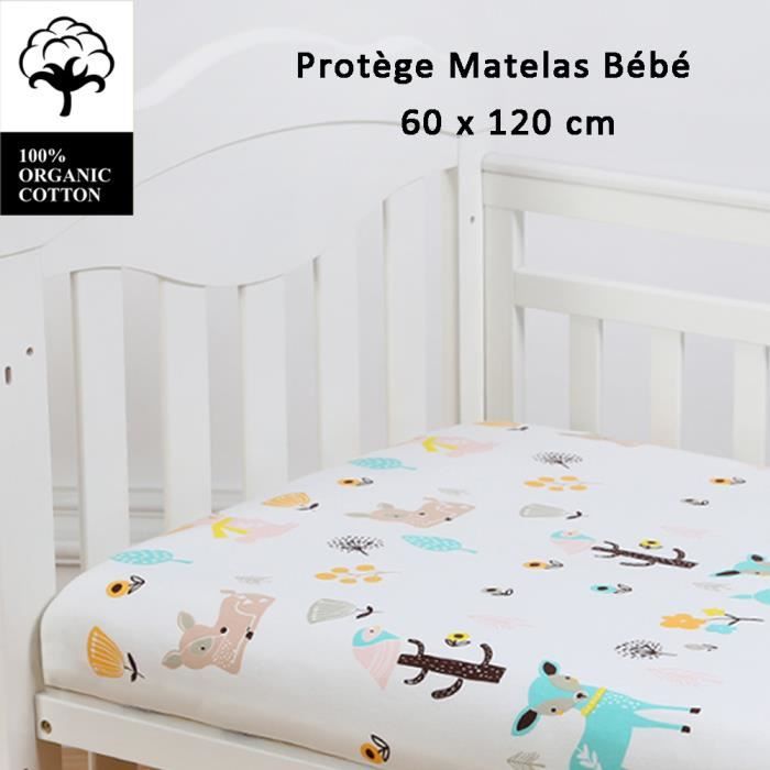 Protège Matelas Bébé 60 x 120 cm Hauteur 6cm,100% coton, Alèse Imperméable  Respirant Draps Lit BeBe-Blanc - Cdiscount Maison